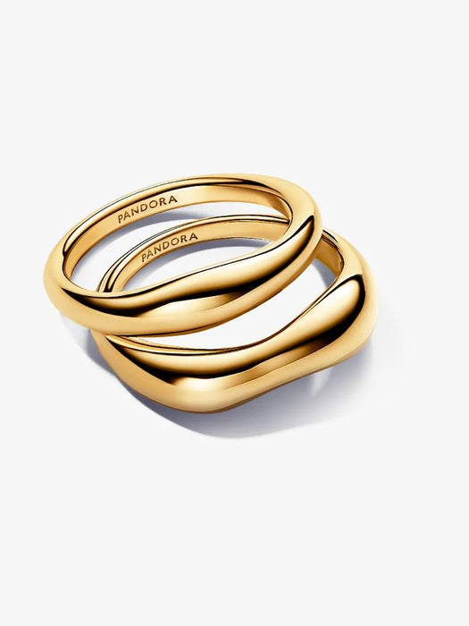 Pandora Organically Shaped Stacking Rings 14k Gold Plating