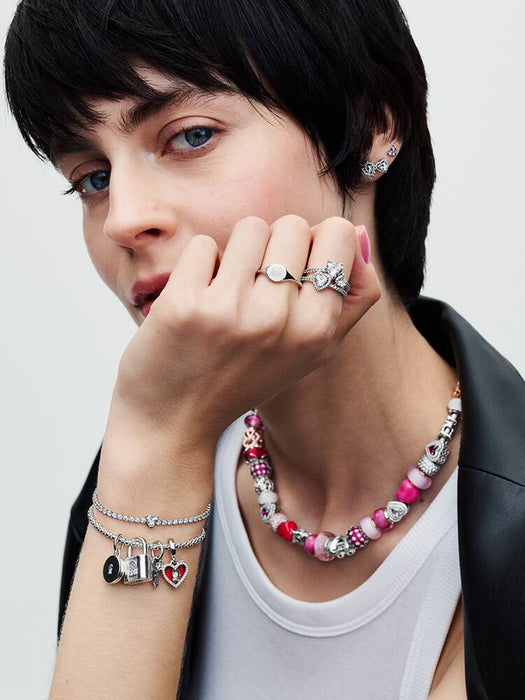 Pandora Padlock and Key Dangle Charm Sterling Silver