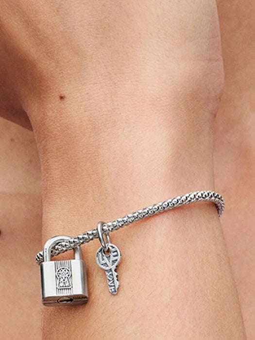 Pandora Padlock and Key Dangle Charm Sterling Silver