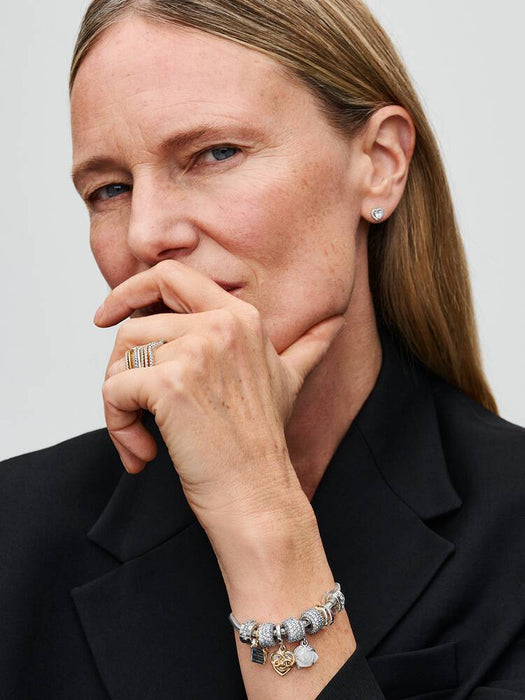 Pandora Moments Heart Clasp Snake Chain Bracelet Sterling Silver