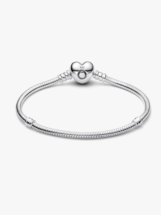Pandora Moments Heart Clasp Snake Chain Bracelet Sterling Silver