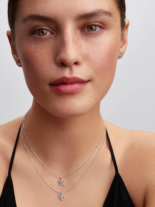 Pandora Pandora Talisman Sterling Silver Lab-Grown Diamond Heart Pendant Necklace Sterling Silver
