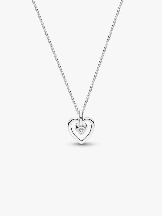 Pandora Pandora Talisman Sterling Silver Lab-Grown Diamond Heart Pendant Necklace Sterling Silver