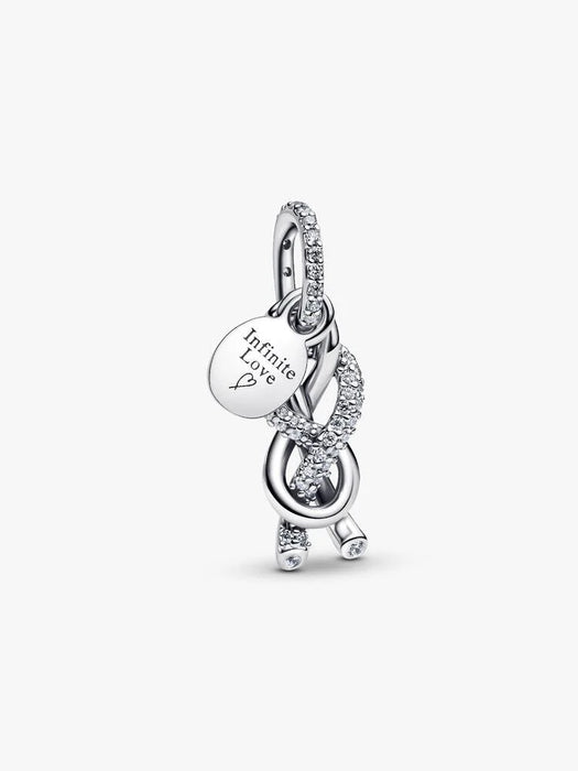 Pandora Pavé Infinity Knot Dangle Charm Sterling Silver