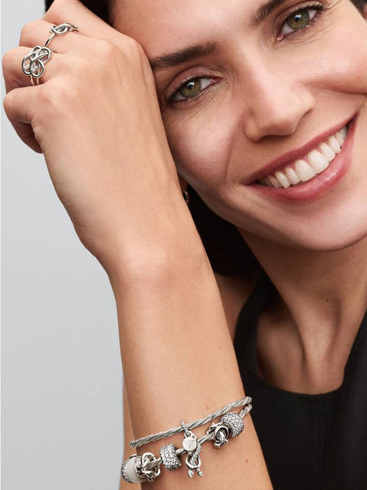 Pandora Pavé Infinity Knot Dangle Charm Sterling Silver