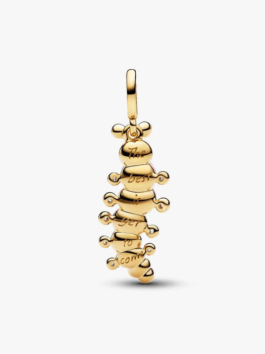 Pandora Pink Caterpillar Charm 14k Gold Plated