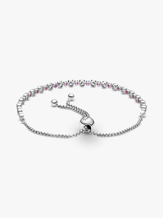 Pandora Pink & Clear Sparkle Slider Bracelet Sterling Silver