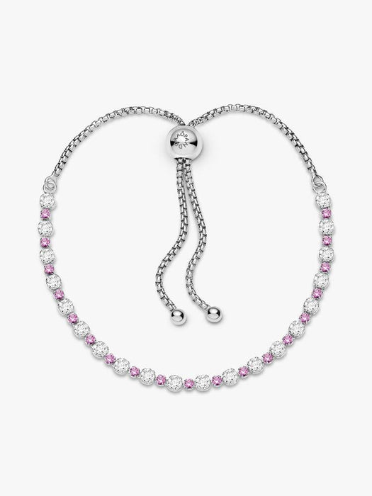 Pandora Pink & Clear Sparkle Slider Bracelet Sterling Silver