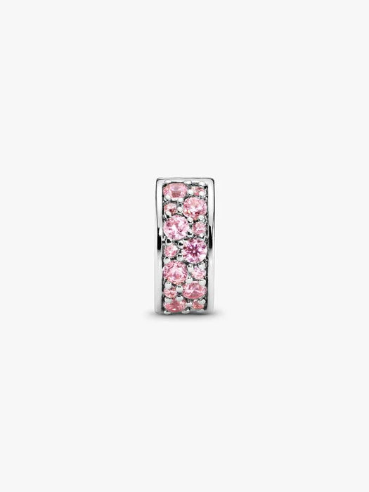 Pandora Pink Pavé Clip Charm Sterling Silver