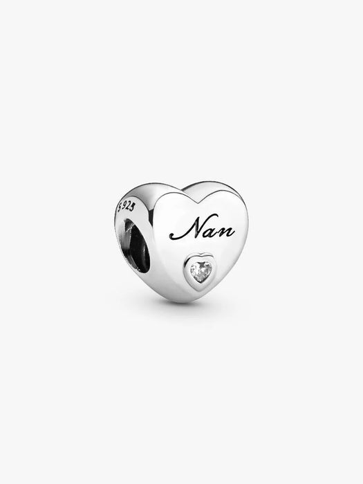 Pandora Polished Nan Heart Charm Sterling Silver