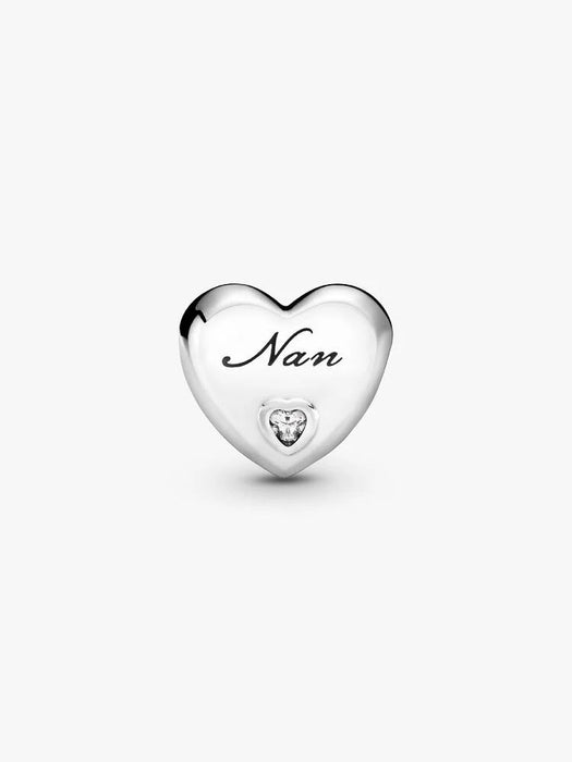 Pandora Polished Nan Heart Charm Sterling Silver