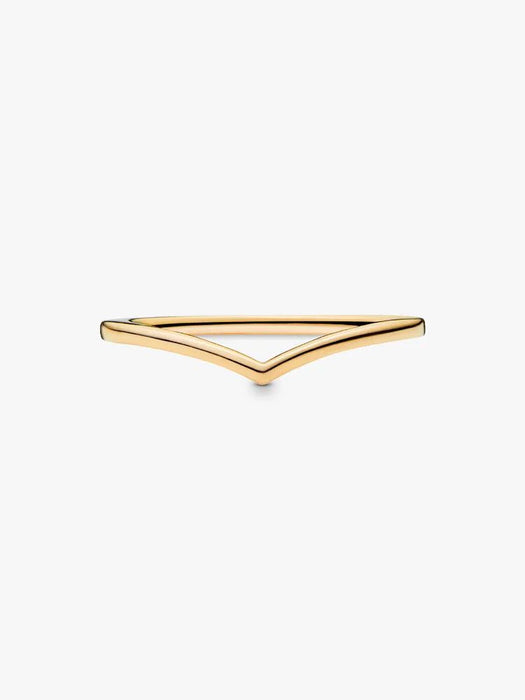 Pandora Polished Wishbone Ring 14k Gold Plating