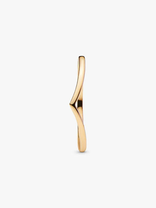 Pandora Polished Wishbone Ring 14k Gold Plating