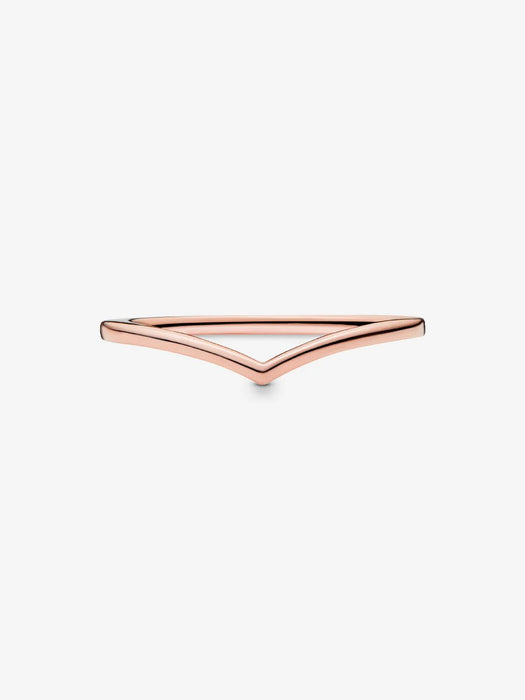 Pandora Polished Wishbone Ring 14k Rose Gold Plating
