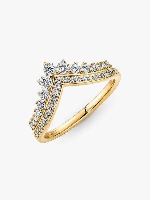 Pandora Princess Wishbone Ring 14k Gold Plating