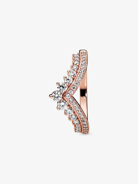 Pandora Princess Wishbone Ring 14k Rose Gold Plating