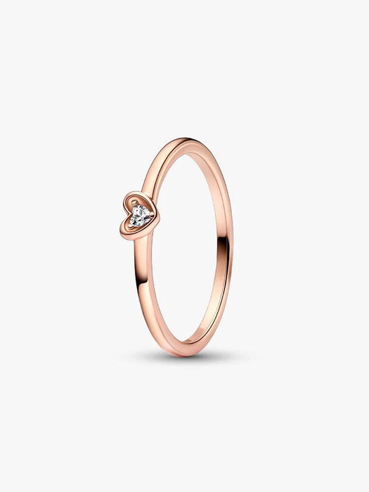 Pandora Radiant Heart Ring 14k Rose Gold Plating