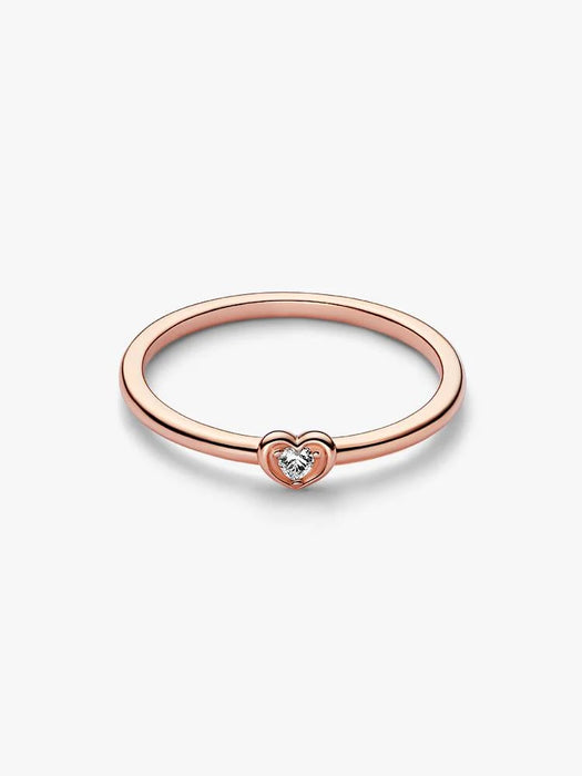 Pandora Radiant Heart Ring 14k Rose Gold Plating