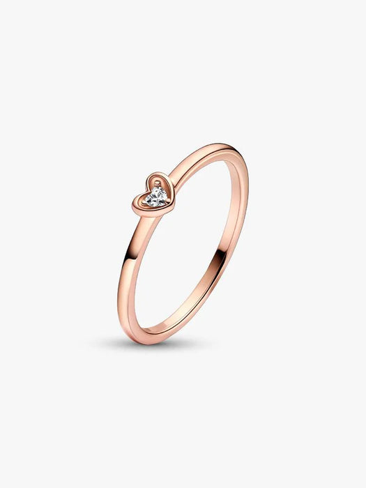 Pandora Radiant Heart Ring 14k Rose Gold Plating