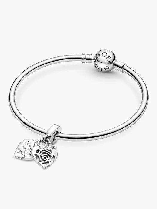 Pandora Rose Heart Padlock Dangle Charm Sterling Silver