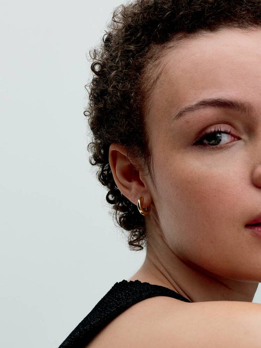 Pandora Round Open Hoop Earrings 14k Gold Plating