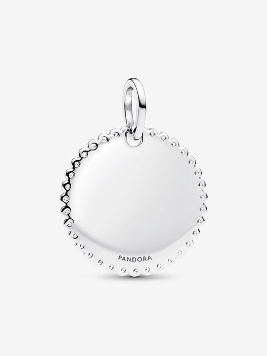 Pandora Engravable Round Tag Pendant Sterling Silver