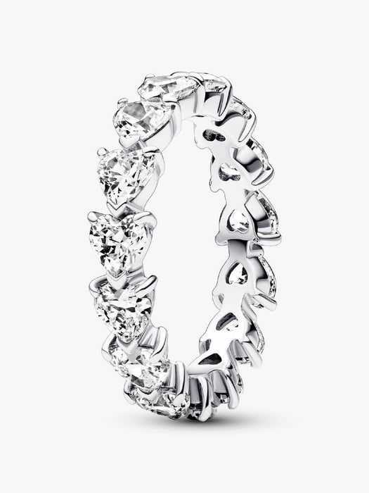 Pandora Row of Hearts Eternity Ring Sterling Silver