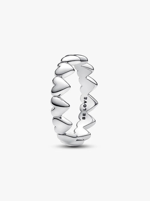 Pandora Row of Hearts Ring Sterling Silver
