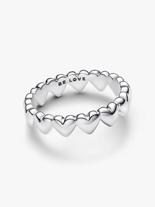 Pandora Row of Hearts Ring Sterling Silver