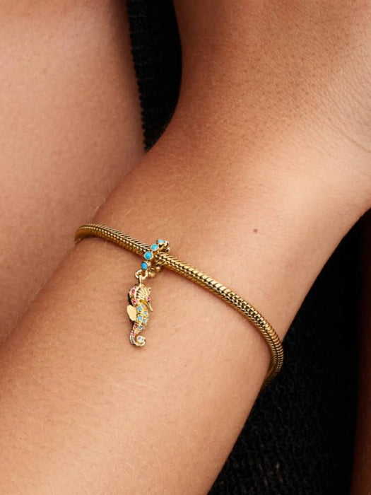 Pandora Seahorse Dangle Charm 14k Gold Plating