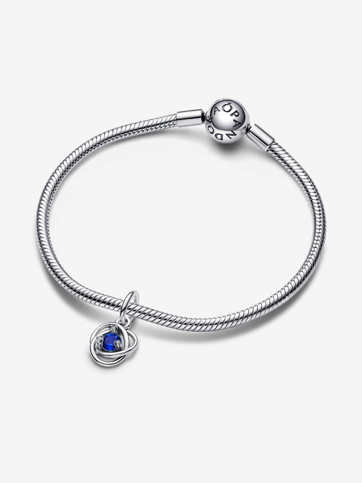 Pandora September Eternity Circle Dangle Charm Sterling Silver