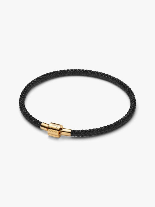 Pandora Shimmering Black Cord Bracelet 14k Gold Plating