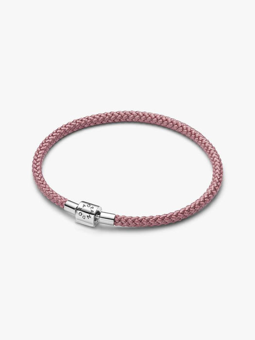 Pandora Shimmering Pink Cord Bracelet Sterling Silver