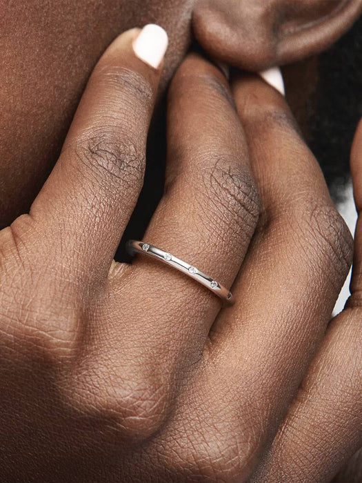 Pandora Simple Sparkling Band Ring Sterling Silver