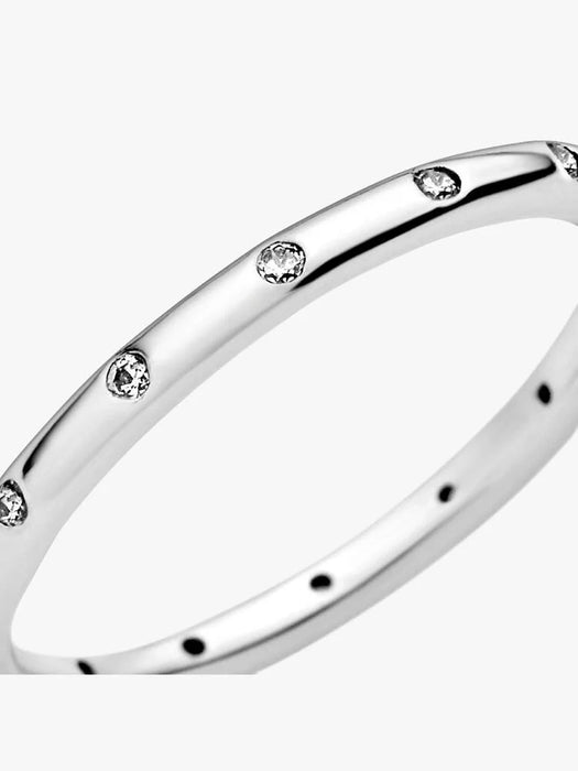 Pandora Simple Sparkling Band Ring Sterling Silver