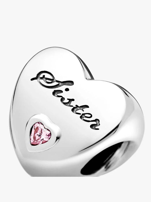 Pandora Sister Heart Charm Sterling Silver