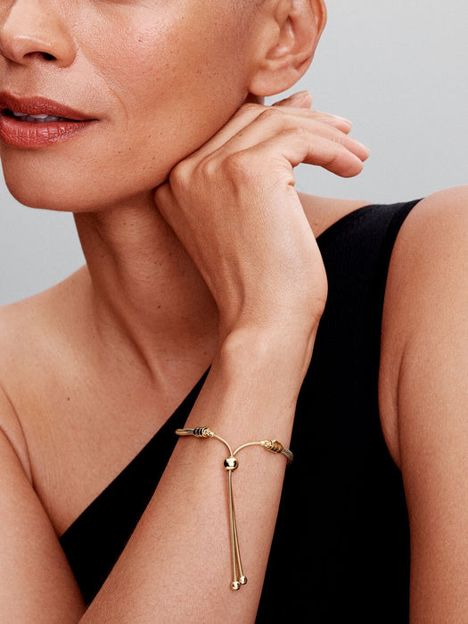 Pandora Snake Chain Slider Bracelet 14k Gold Plating