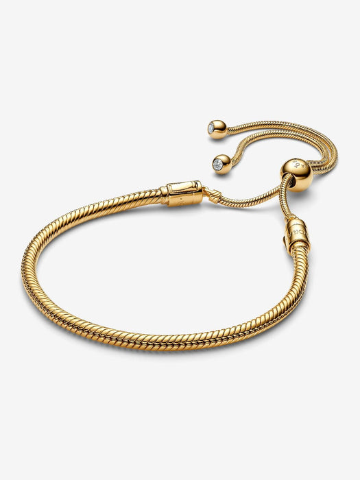 Pandora Snake Chain Slider Bracelet 14k Gold Plating