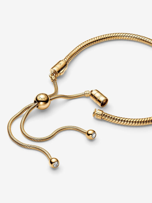 Pandora Snake Chain Slider Bracelet 14k Gold Plating