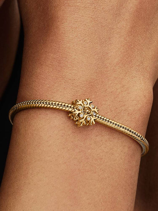 Pandora Snowflake Charm 14k Gold Plating