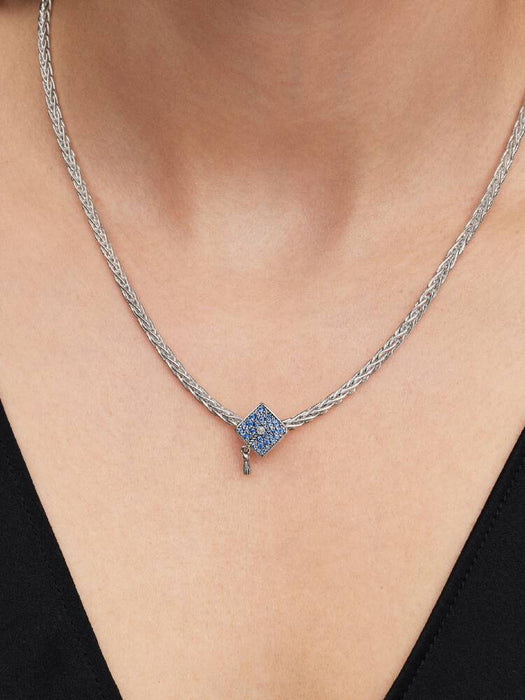 Pandora Sparkling Blue 2026 Graduation Cap Charm Sterling Silver