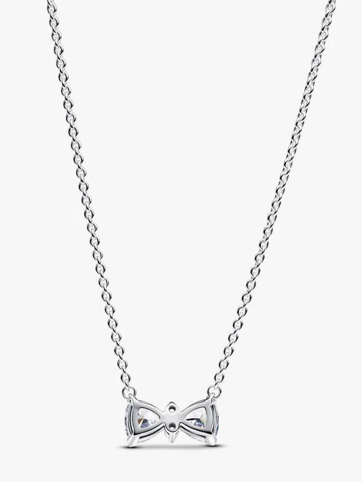 Pandora Sparkling Bow Necklace Sterling Silver