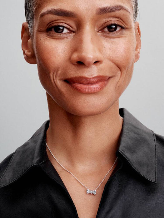 Pandora Sparkling Bow Necklace Sterling Silver