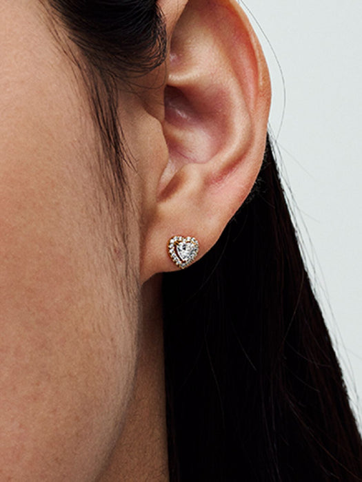 Pandora Sparkling Elevated Heart Stud Earrings