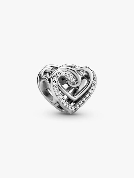 Pandora Sparkling Entwined Hearts Charm Sterling Silver