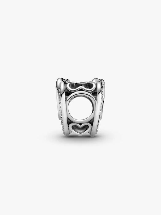 Pandora Sparkling Entwined Hearts Charm Sterling Silver