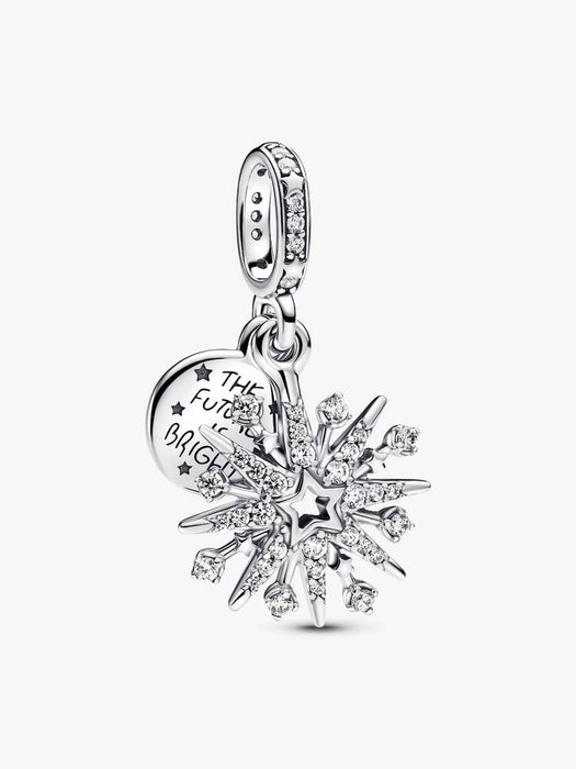Pandora Sparkling Firework Double Dangle Charm Sterling Silver
