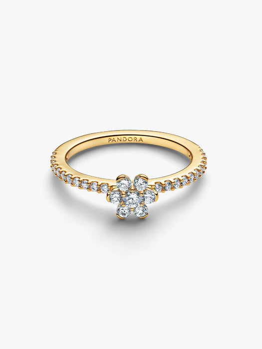 Pandora Sparkling Flower Ring 14k Gold Plating