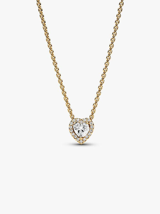 Pandora Sparkling Heart Collier Necklace 14k Gold Plating