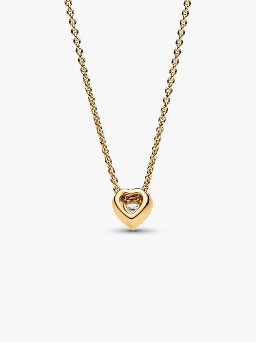 Pandora Sparkling Heart Collier Necklace 14k Gold Plating